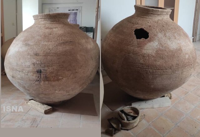 عکس‌های جدید از خمرۀ نویافته در حوالی تخت جمشید و توضیحات بیشتر